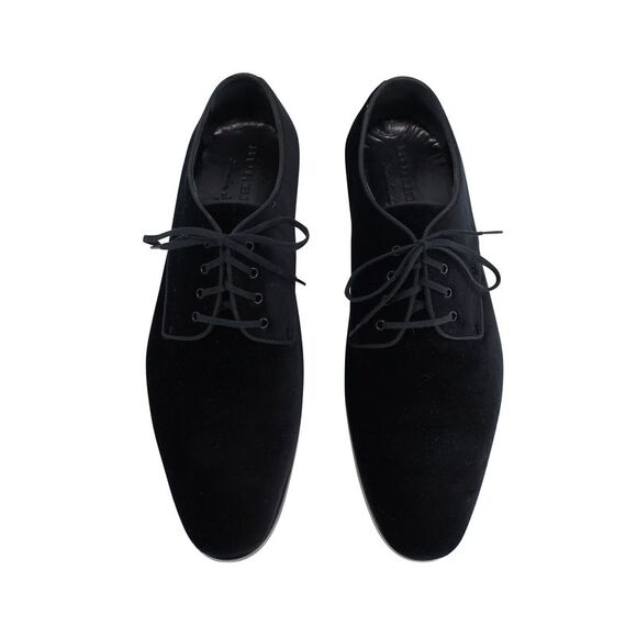 Burberry Lace Up Derby Oxfords in Black Velvet